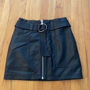 Top shop black leather skirt